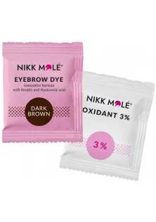 Купити Nikk Mole Фарба для брів та кремовий окислювач Eyebrow Dye Brown And Oxidant 3% вигідна ціна