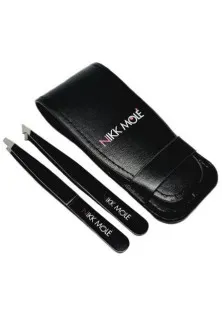 Купити Nikk Mole Набір чорних пінцетів для брів Black Tweezers Set вигідна ціна