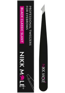 Пинцет для бровей скосый Beveled Eyebrow Tweezers Black по цене 350₴  в категории Пинцеты для бровей Бренд Nikk Mole