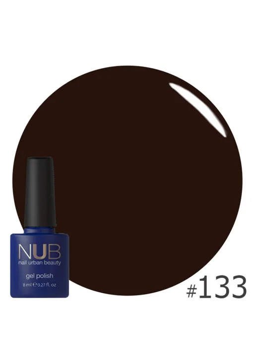 Гель-лак для нігтів універсальний NUB Gel Polish №133 - Dark Chocolate, 8 ml - фото 1