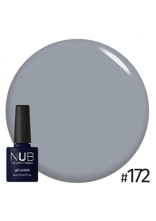Гель-лак для нігтів універсальний NUB Gel Polish №172 - African Grey, 8 ml - фото 1