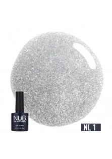 Гель-лак зі світловідбиваючим ефектом NUB Gel Polish Night Light №01 - Clear Silver, 8 ml
