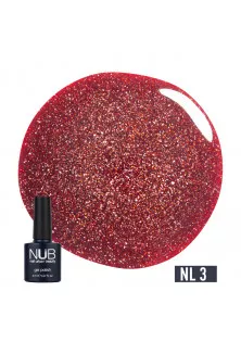 Гель-лак зі світловідбиваючим ефектом NUB Gel Polish Night Light №03 - Red Sparks, 8 ml
