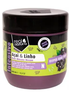 Маска для сухого та кучерявого волосся Super Hair Food Açaí E Linho