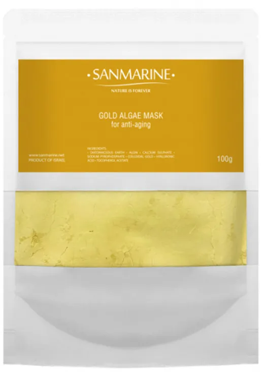 Sanmarine Альгинатная маска с золотом Gold Alga Mask — цена 370₴ в Украине 