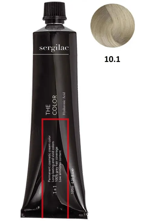 Крем-фарба для волосся Sergilac №10.1 супер світлий блонд попелястий - фото 1