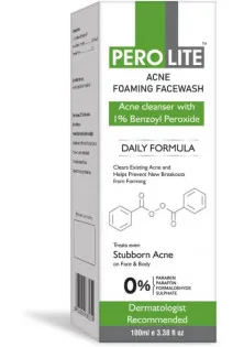 Купити Perolite Пінка для вмивання проти акне Acne Foaming Facewash Benzoyl Peroxide 1% вигідна ціна