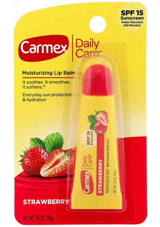 Бальзам для губ Strawberry Moisturizing Lip Balm Tube SPF 15 зі смаком полуниці - фото 2