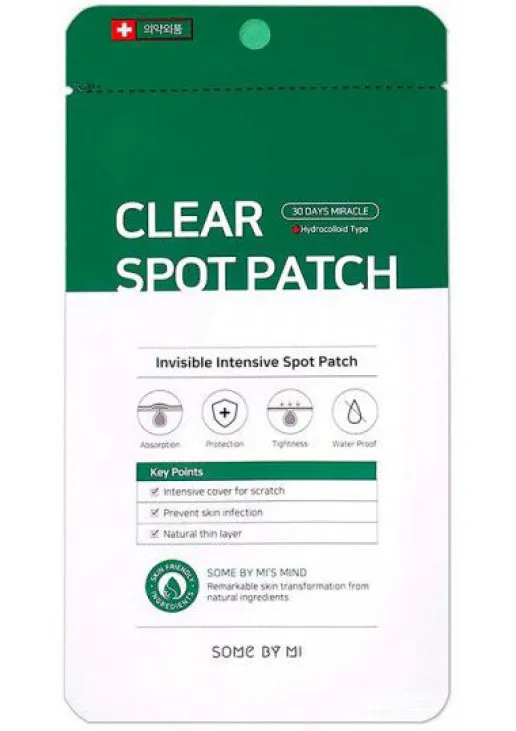 Some By Mi Антибактериальные патчи против прыщей 30 Days Miracle Clear Spot Patch - фото 1