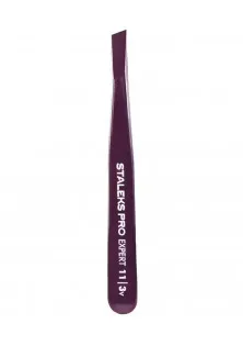 Купити Staleks PRO Пінцет для брів скошений широкий фіолетовий TE-11-3v вигідна ціна
