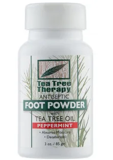 Дезодоруючий порошок для ніг Peppermint Foot Powder з оліями чайного дерева і перцевої м'яти за ціною 380₴  у категорії Tea Tree Therapy