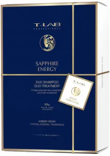 Набір для про-ейдж ефекту волосся Sapphire Energy Duo Shampoo And Duo Treatment Set за ціною 1739₴  у категорії Подарункові набори Бренд T-lab Professional