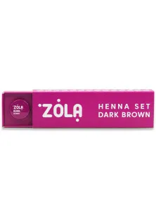 Купить ZOLA Набор хны для окрашивания бровей Henna Set - Dark Brown выгодная цена