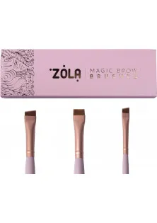 Купить ZOLA Профессиональный набор кистей для окрашивания бровей Magic Brow Brushes Light Pink выгодная цена