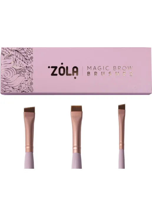 Професійний набір пензлів для фарбування брів Magic Brow Brushes Light Pink - фото 1
