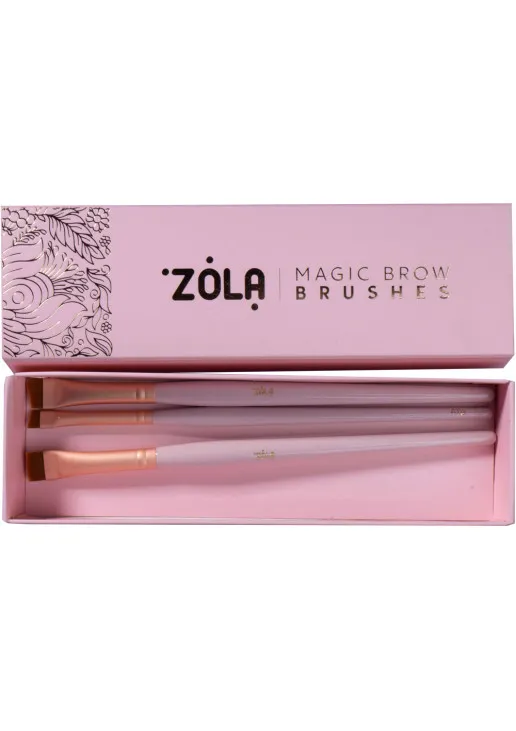Професійний набір пензлів для фарбування брів Magic Brow Brushes Light Pink - фото 2