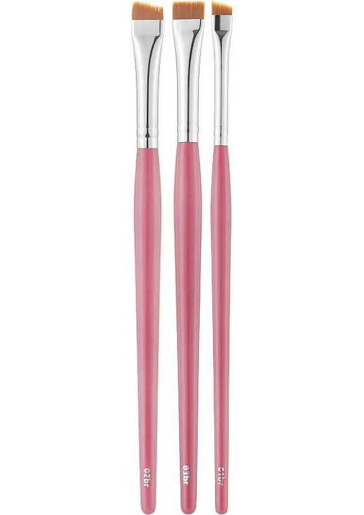Професійний набір пензлів для фарбування брів Magic Brow Brushes Light Pink - фото 3