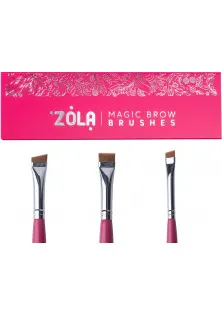 Купити ZOLA Професійний набір пензлів для фарбування брів Magic Brow Brushes Crimson вигідна ціна