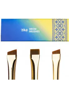 Купити ZOLA Професійний набір пензлів для фарбування брів Brow Brushes Ukrainian Edition вигідна ціна