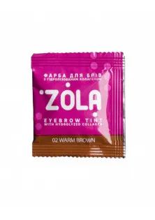 Купити ZOLA Фарба для брів із колагеном з окисником Eyebrow Tint With Collagen 02 Warm Brown вигідна ціна