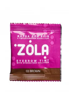 Фарба для брів із колагеном з окисником Eyebrow Tint With Collagen 03 Brown за ціною 95₴  у категорії Фарба для брів Бренд ZOLA