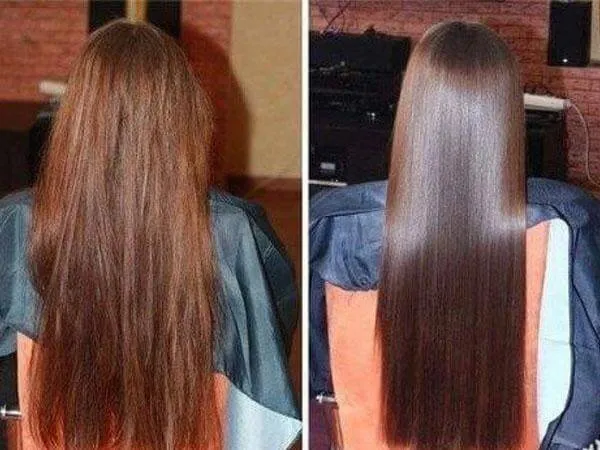 До і після глазурування волосся - ефект